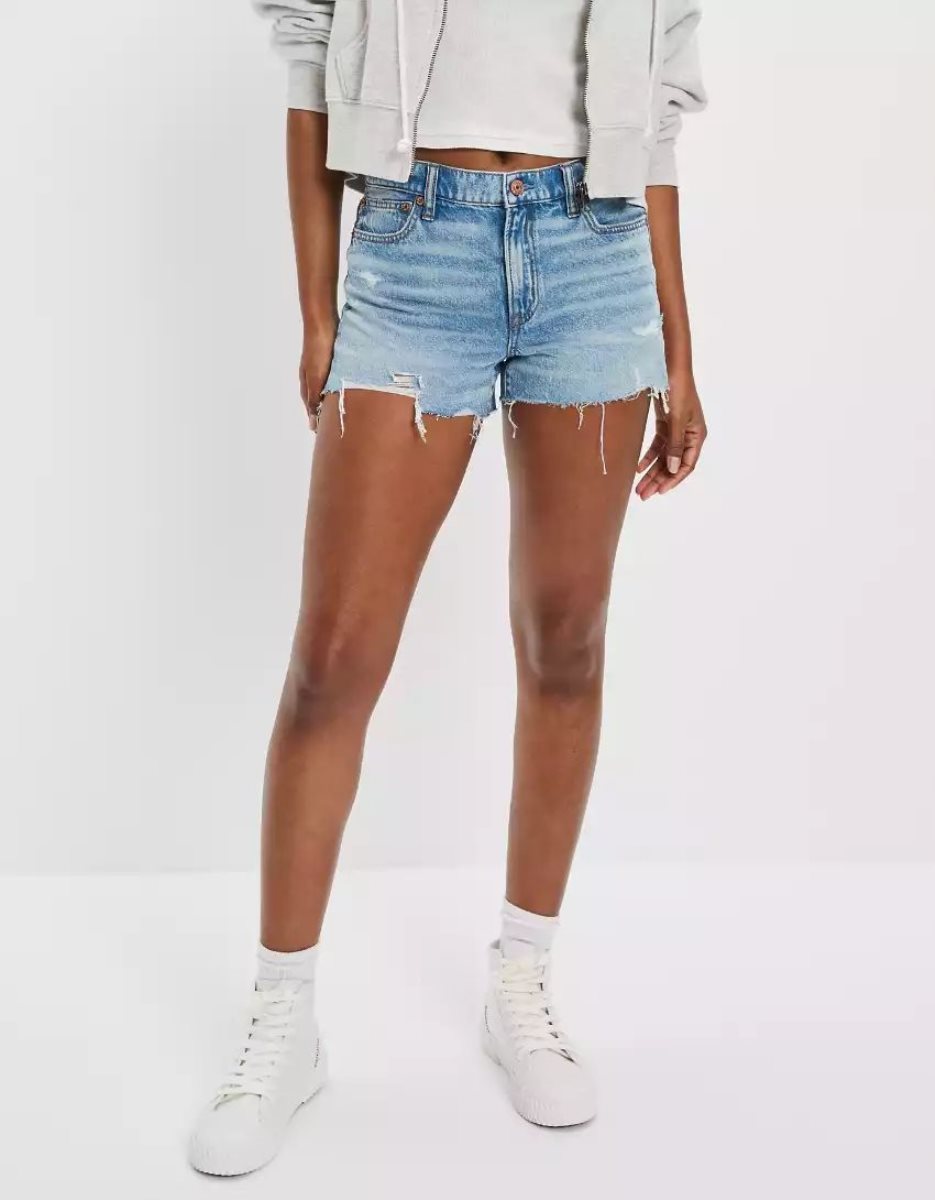 Shorts American Eagle AE Dreamy Drape Denim '90s Boyfriend Indigo Lavage Femme | KZJ-23251083